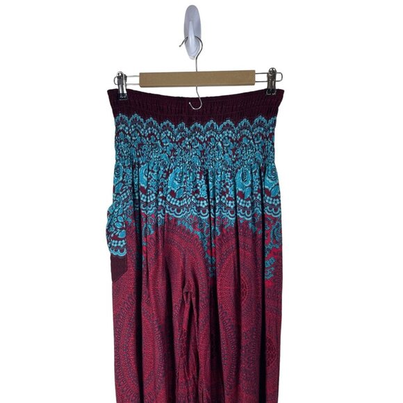 Banjamath Pants - Harem Pants Multicolor Loose Pull On Casual